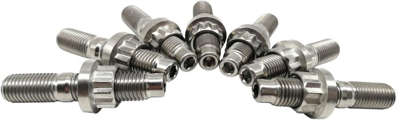 Titanium M8x1.25x65mm Titanium Exhaust Manifold Stud Kit Original GR5 Titanium Bolt Kit 12 PCS/Set - Image 3